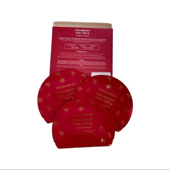 VITAMASQUES Cranberry & Apple Probiotic Repair Sheet Masks • 3 Pack - Picture 3 of 7